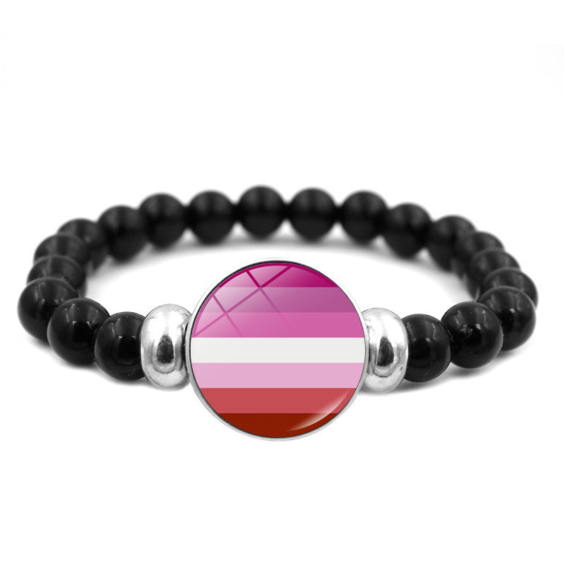 Pulsera de cuentas hechas a mano de tiempo iridiscente al por mayor